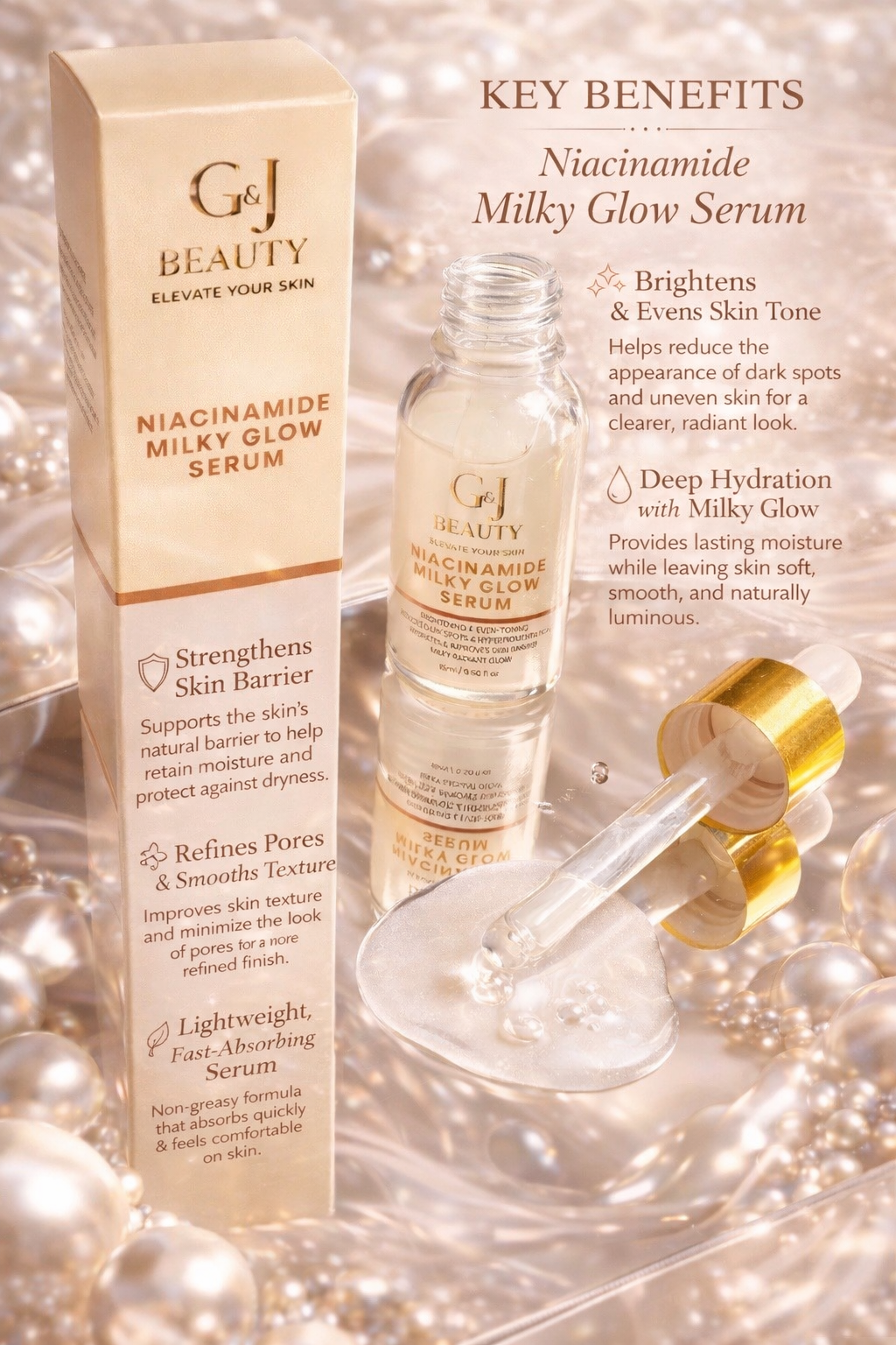 G&J Beauty Niacinamide Milky Glow Serum