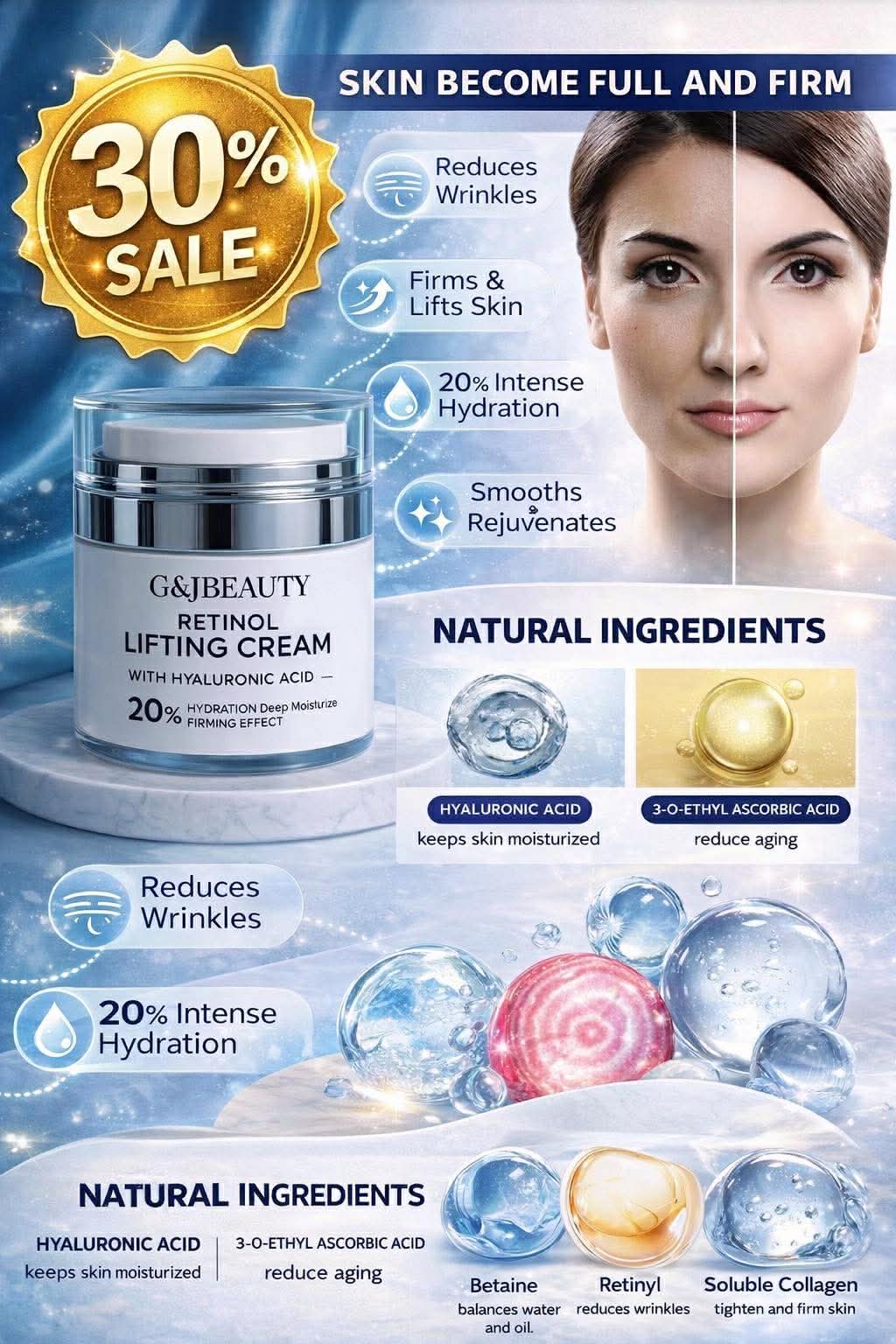 Retinol Lifting Cream with Hyaluronic acid